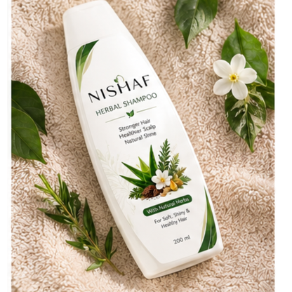 Nishaf Herbal Shampoo Stronger Hair, Healthier Scalp, Natural Shine