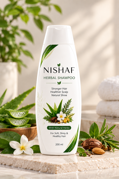 Nishaf Herbal Shampoo Stronger Hair, Healthier Scalp, Natural Shine