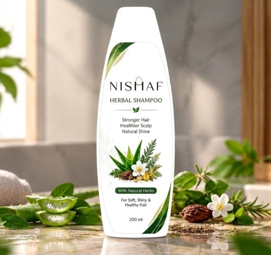 Nishaf Herbal Shampoo Stronger Hair, Healthier Scalp, Natural Shine
